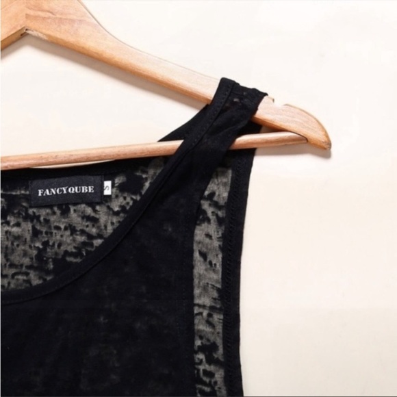 ❤️ BOUTIQUE WOMENS SIZE SMALL BLACK BURNOUT MUSCLE TANK - Picture 6 of 15